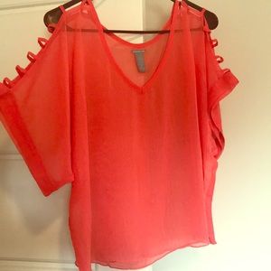 Short Sleeve Blouse with cutouts on sleeves